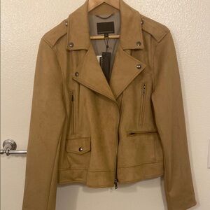 Banana Republic Tan Suede Moto Jacket